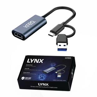 Kreo Lynx Full HD Video Capture Card, HDMI to USB 3.0, Full HD 1080p/ 60FPS Support Media Streaming Device