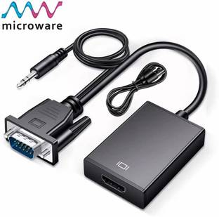 microware VGA to HDMI Converter Adapter with Audio Support 1080P HDTV Media Streaming Device