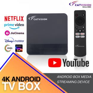 Catvision Android TV Box | 2GB/16GB | Dual Band Wi-Fi | 4K HDR | Infrared Remote | Media Streaming Device