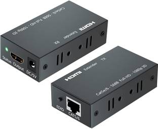 microware 60M HDMI Extender Transmitter/Sender + Receiver Over Cat5 / Cat6 Upto 60 Meters Media Streaming Device