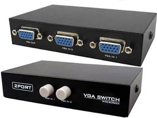 ULTRABYTES 2 Port VGA Switch Press Button Two Way VGA Video Switcher Splitter for PC Media Streaming Device