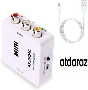 atdaraz AV to HDMI, 1080P Mini RCA Composite CVBS AV to HDMI Video Audio Converter Media Streaming Device