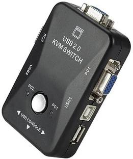 VOOCME  TV-out Cable 2 Port USB 2.0 KVM Switch, Keyboard Video Mouse Switch, Control 2 PC...