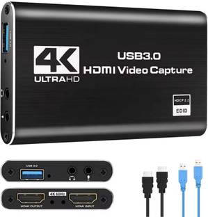 coolcold Capture Card, 4K USB 3.0 HDMI Game Video Capture Card with HDMI Loop-Out 1080P Media Streaming Device