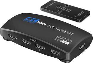 Tobo HDMI Switcher 5 Port HDMI Switch Box with Remote 5 in 1 Out HDMI 2.0b TD-898H Media Streaming Device