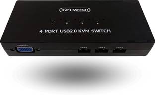 Octec 4-Port VGA KVM Switch with USB 2.0 | Includes KVM Cables Media Streaming Device