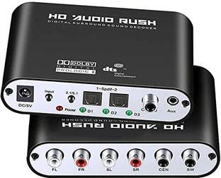 microware 5.1 Digital to Analog Decoder Optical SPDIF 3.5mm AUX Coaxial HD Audio Rush Media Streaming Device
