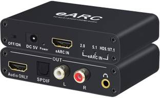 microware 192KHz eARC/ARC Audio Extractor HDMI eARC ARC Audio to HDMI SPDIF Optical L/R Media Streaming Device
