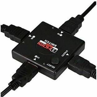 TERABYTE HDMI Splitter 3 Input to 1 Output Manual HDMI Switcher without Remote, Support 4K 3D 1080P, Plug and Play for HDTV 3 Port HDMI Switch Media Streaming Device