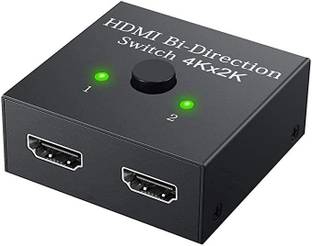 ULTRABYTES HDMI Switch Splitter, 2 Port Bi-Directional Manual HDMI Switch 2 in 1 Out Media Streaming Device