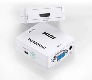 OG X NEXA WITH DEVICE VGA to HDMI, Mini HD 1080P 3.5mm Audio Video Converter Box Adapter VGA2HDMI Media Streaming Device
