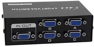 ULTRABYTES 4 Port Vga Switch - Splitter Connect 4 Monitors To 1 Cpu Media Streaming Device
