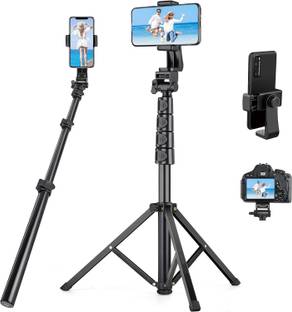 Hold up Selfie stick with Tripod Stand & Phone Holder for Live Stream/Makeup/YouTube Video/Photography, Compatible with iOS/Android Bluetooth Selfie Stick