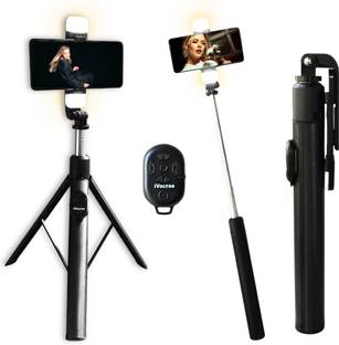 iVoltaa Extra long Flash Light Tripod with Detachable Remote Bluetooth Selfie Stick