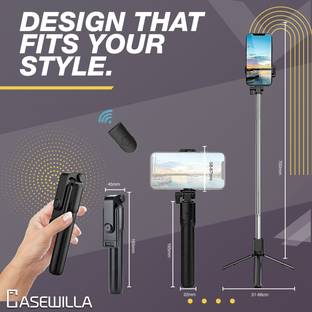 Casewilla R1 Bluetooth Selfie Stick with Remote, 3-in-1 Multifunctional Selfie Stick, Tripod, Monopod Stand & Mobile Stand Bluetooth Selfie Stick