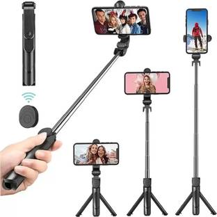 HLMOBILE AY Portable Selfie Stick Tripod with Attached Flash Light and Bluetooth Remote Bluetooth Selfie Stick