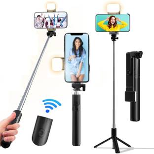 TECHGLIDE Bluetooth Selfie Stick for Mobile Phone with LED Light Bluetooth Selfie Stick
