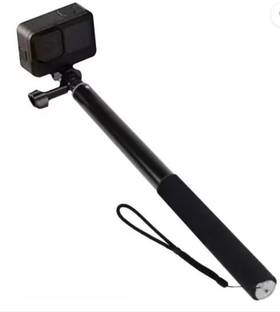 TECHGEAR Ultra Long Selfie Stick for Go Pro Max Hero 9 8 7 6 5 4 3+, Insta 360 One R One X, DJI Osmo Action, Extendable at 6 Lengths Carbon Fiber Lightweight Pole Monopod Monopod (Black, Supports Up to 1000 g) Cable Selfie Stick