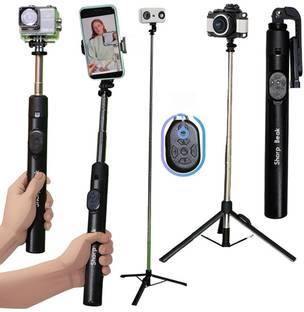 Sharp beak ® Super Long Selfie Stick Tripod,Extra-long Selfie Stick with Large Reinforced Tripod Stand Upto 67 inch/170 cm,Wireless Bluetooth Selfie Stick for YouTube Photo Video Tripod for Mobile Phon Bluetooth Selfie Stick