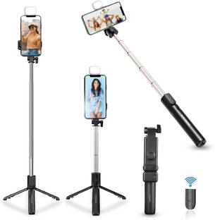 Kratos Selfie Stick with LED Light | Tripod Stand | Wireless Remote | Dual Mode Bluetooth Selfie Stick
