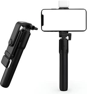 MAK R1S-L 360° Phone Stand Head, Rechargeable LED, Vlogging / Photography, Hidden Tripod Stand Bluetooth Selfie Stick