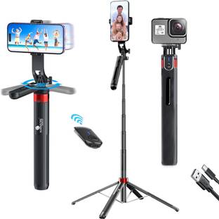 Kratos 71-Inch Selfie Stick Tripod | Anti-Shake | Remote | Panoramic Use Bluetooth Selfie Stick