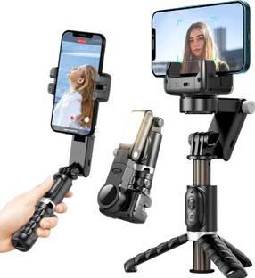 RETRACK Q18 Gimbal Stabilizer, Extendable Auto Balance Selfie Stick Tripod with Fill Light, 360° Face Tracking Stand, 1-Axis Multifunction Remote, for iPhone/Android Smartphone, Video Recording Bluetooth Selfie Stick
