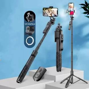 Hold up Selfie Stick Tripod (4in1) 5.8 Feet Long with Stable Handle BT Shutter Bluetooth Selfie Stick Bluetooth Selfie Stick