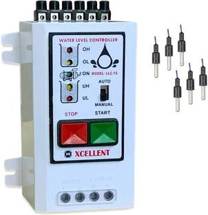 xm-इंडिया Water level controller with Semi Auto Mode Function (Manual On-Auto Off) with 6 SS Sensors वायर्ड सेंसर सिक्योरिटी सिस्टम