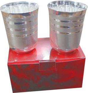 Ojas Silver Plated Set Of 2 Disco Glass Set Glass Serving Set