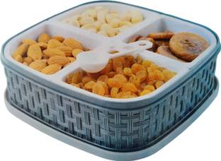 Nist 4 partition box container for dry fruit or kitchen use Container Serving Set