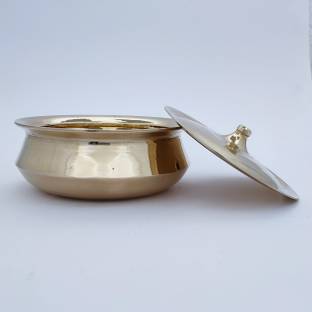 KANSAR 100%pure Handmade Bronze Kansa Casserole Donga Set(1.250ltr & 1.25kg) Container Serving Set