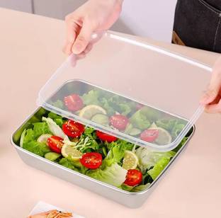 FLOSTRAIN Stainless Steel Food Storage Container with Lids,Oven Tray Airfryer Tray
