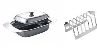 Dynore Butter Dish With 6 Slit Toast Rack Butter Dish Serving Set