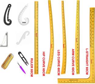 Kitoarts Wooden Tailoring Scales,Curves Scale for Tailoring With French Curves Sewing Kit