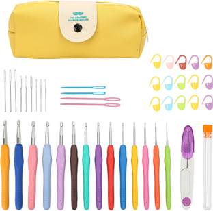 sannidhi Crochet Hook Set,14 Sizes Crochet Hooks for Arthritic Hands,Crochet Hooks Sewing Kit