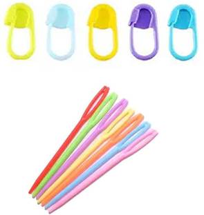 गेमसी 25 Crochet pin and 5 Plastic Needle for easy Embroidery सिलाई किट