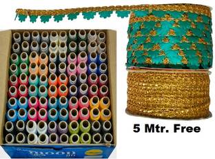 HouseOfCommon 100Pcs Thread Box with lace reel Sewing Kit