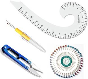 Vikurajas French Curve Seam Ripper Pearl Pins Trimmer Sewing Kit