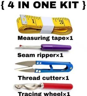HBS Sewing Kit Tool Measuring Tape Seam Ripper Thread Cutter Tracing Wheel 4 IN ONE Sewing Kit