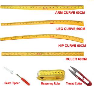 Kitoarts Wooden Tailoring Scales,Curves Scale for Tailoring, 4 Scales Sewing Kit