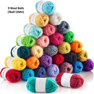 Crafts Haveli 9 Wool Balls (1Ball 12Mtr) Sewing Kit