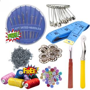 DECRONICS 89 PCS Needle and Thread Box | Sui Dhaga Kit |Stitching Thread Box Sewing Kit
