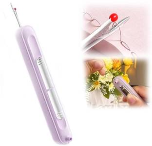 MAYCREATE Dual Head Retractable Needle Threader and Seam Ripper Tool Sewing Kit