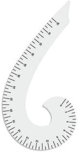Aezzo High Quality Transparent Plastic Sewing Ruler Arm Hole Curve Ruler Tailoring Materials Useful in Drawing Armholes, Neckline, Sleeve caps, Collars, and Crotch Curves While Drafting Patterns for Tailors, Fashion Designing and Sewing kit. Sewing Kit