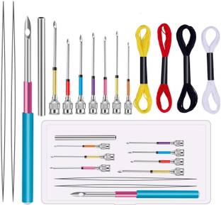 हसठीप 15 Pcs Tufting Punch Needles Kit for Women Girl with Different Thickness Pinhole सिलाई किट
