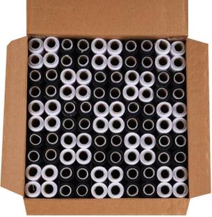 Shop & Shoppee 100% Polyester Black & White Sewing Threads 100 Tubes(300M each) for Tailoring Thread