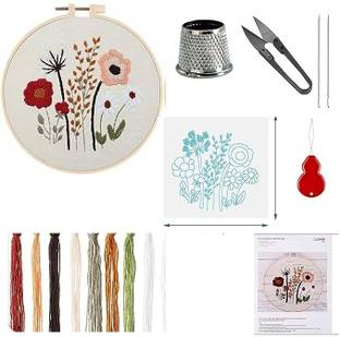 IKALAA Complete Embroidery Kit - Beginner's Delight (Design 1) Sewing Kit