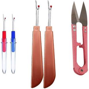 tanisha fashions pack of 5 beautiful seam ripper kit include 2 small seam rippers 2 big seam rippers and 1 thread cutter as this item calld as seam ripper , thread remover,thread cutter, stitch remover etc best seam ripper plastic handle ultra sharped blade hith qulaty seam rippers Sewing Kit