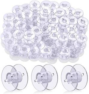 jsc (PCS 100)Transparent Plastic Bobbin for Small Automatic Machines Plastic Bobbins Sewing Kit